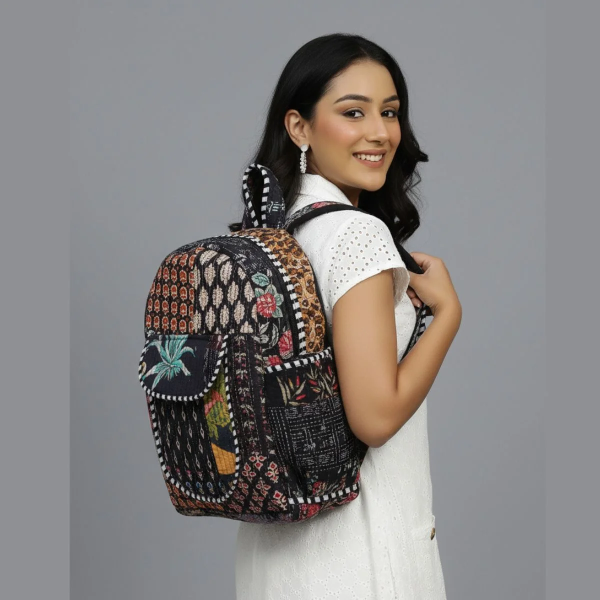 handmade-quilted-patchwork-design-black-school-bags CHBP-1 (9)