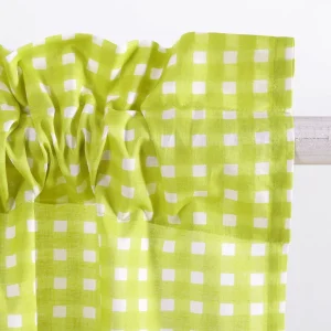 Home Decor Green Checked Print Curtain - Image 5