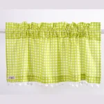Home Decor Green Checked Print Curtain - Image 2