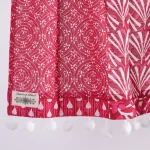 Home Window Decor Half Curtain Magenta Patchwork Print - Image 3
