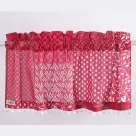 Home Window Decor Half Curtain Magenta Patchwork Print - Image 2