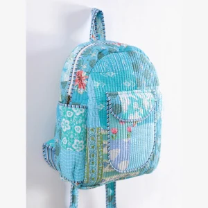 Indian Handmade Premium Cotton Bag Turquoise Patchwork Bag - Image 4