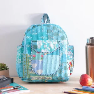 Indian Handmade Premium Cotton Bag Turquoise Patchwork Bag - Image 3