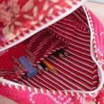 Kids Red Backpack Patchwork Quilted Cotton Bag - Image 5