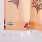 Kitchen Window Peach Floral Curtain With Rod Pocket - Image 4
