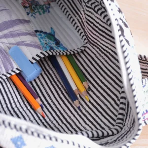 Multi Patchwork Quilted School Bag Used For Kids & Women - Image 7