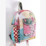 Multi Patchwork Quilted School Bag Used For Kids & Women - Image 4