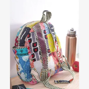 Multi Patchwork Quilted School Bag Used For Kids & Women - Image 5