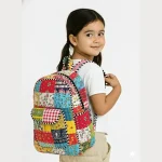 Multi Patchwork Quilted School Bag Used For Kids & Women - Image 2