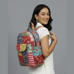 Multi Patchwork Quilted School Bag Used For Kids & Women