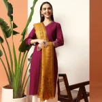 Pashmina Cashmere Paisley Stole Mustard Paisley