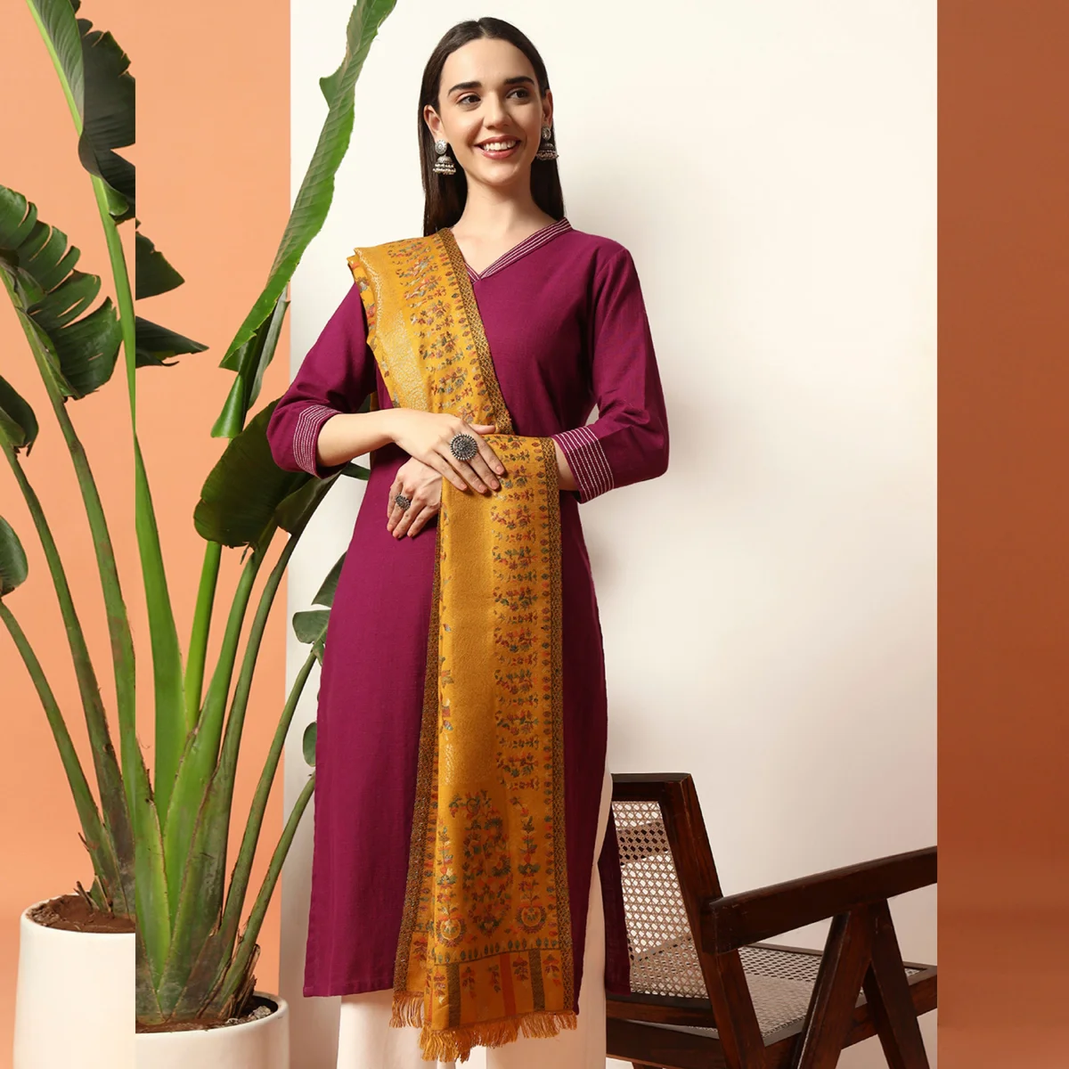 pashmina-cashmere-paisley-stole-mustard-paisley WWS-508 (5)