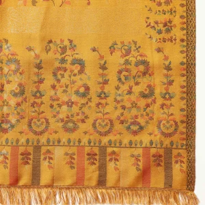 Pashmina Cashmere Paisley Stole Mustard Paisley - Image 7
