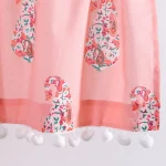 Pink Paisley Printed Soft Cotton Curtain - Image 5