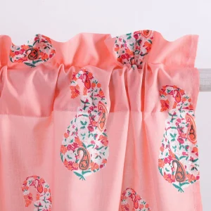 Pink Paisley Printed Soft Cotton Curtain - Image 4