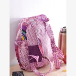 Purple Casual School Backpack Washed Fabric Zipper Travel Bag - Image 5