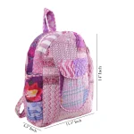 Purple Casual School Backpack Washed Fabric Zipper Travel Bag - Image 8