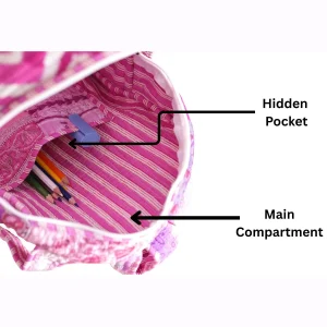 Purple Casual School Backpack Washed Fabric Zipper Travel Bag - Image 10