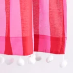 Red & Pink Striped Print Window Half Curtain - Image 5