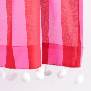 Red & Pink Striped Print Window Half Curtain - Image 5