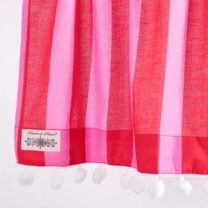 Red & Pink Striped Print Window Half Curtain - Image 4