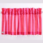 Red & Pink Striped Print Window Half Curtain - Image 2