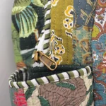 Unisex Fabric School Bag Green Patchwork Quilted Bag - Image 7