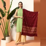 Wine Abstract Stole Women's Woolen scarf - Image 3