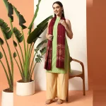 Wine Abstract Stole Women's Woolen scarf - Image 4