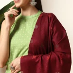 Wine Abstract Stole Women's Woolen scarf - Image 5