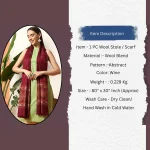 Wine Abstract Stole Women's Woolen scarf - Image 8