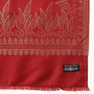 Women Gift For Wedding Maroon Leaf Stole - Image 7