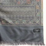 Women Grey Paisley Design Wool Blend Shawl - Image 7