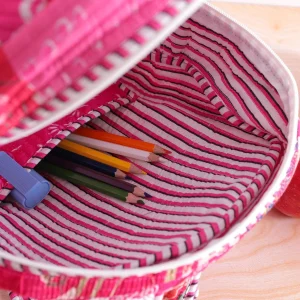 Women's College and Travel Pink Patchwork Bag - Image 6