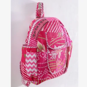 Women's College and Travel Pink Patchwork Bag - Image 4