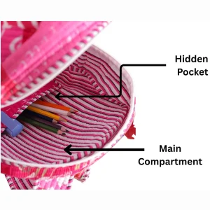 Women's College and Travel Pink Patchwork Bag - Image 9