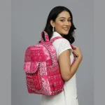 Women's College and Travel Pink Patchwork Bag