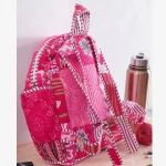 Women's College and Travel Pink Patchwork Bag - Image 5