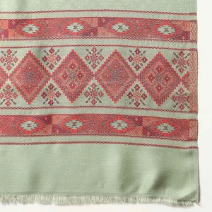 Women's Party Wear Green Abstract Woolen Stole - Image 7