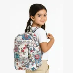 Women's White School Bags Quilted Patchwork Design - Image 2