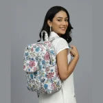 Women's White School Bags Quilted Patchwork Design