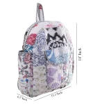 Women's White School Bags Quilted Patchwork Design - Image 7