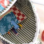 Women's White School Bags Quilted Patchwork Design - Image 6