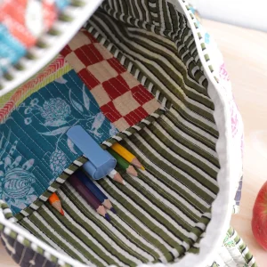 Women's White School Bags Quilted Patchwork Design - Image 6