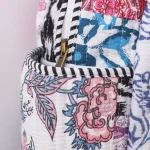 Women's White School Bags Quilted Patchwork Design - Image 5