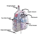 Women's White School Bags Quilted Patchwork Design - Image 9