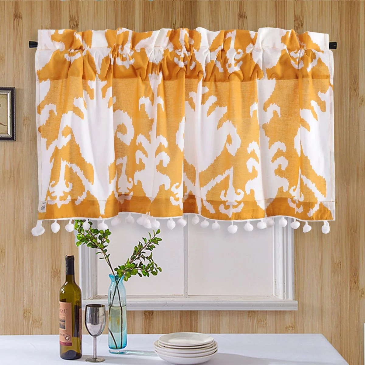 yellow-ikat-print-cotton-fabric-curtain KC-49 (1)