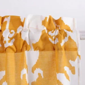 Yellow Ikat Print Cotton Fabric Curtain - Image 5