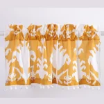Yellow Ikat Print Cotton Fabric Curtain - Image 2
