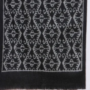 Black Damask Himalayan Large Wool Scarf - Image 6